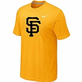 Men's San Francisco Giants Fresh Logo Yellow T-Shirt,baseball caps,new era cap wholesale,wholesale hats